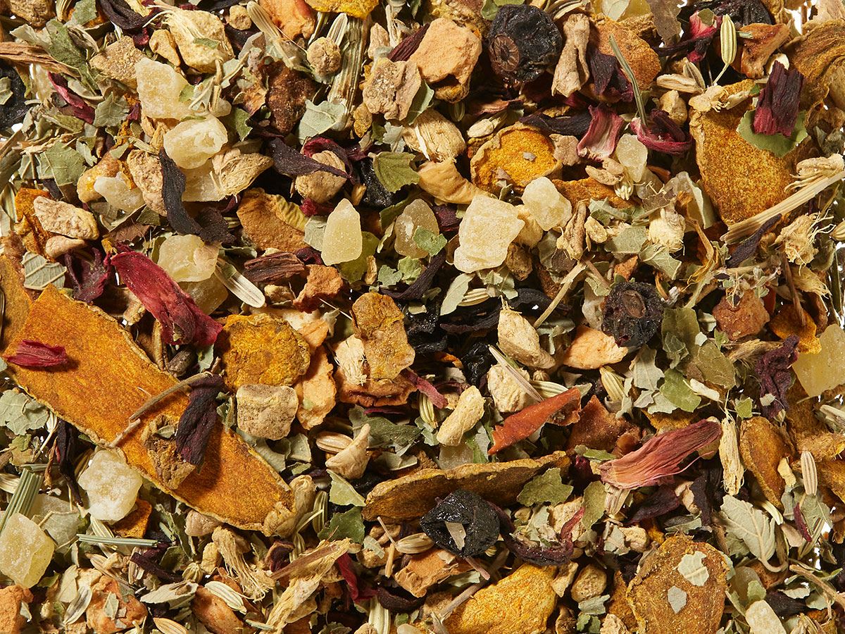 Turmeric Cassis spice tee – maustettu yrttijuoma, irtotee